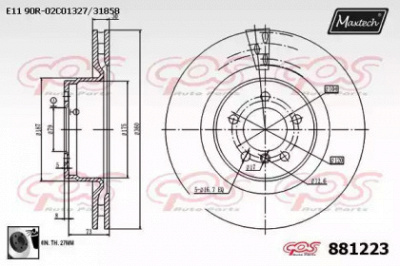 MAXTECH 8812230060 -  Тормозной диск