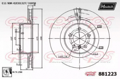 MAXTECH 8812230080 -  Тормозной диск