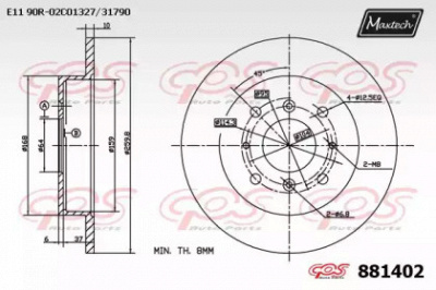 MAXTECH 8814020000 -  Тормозной диск