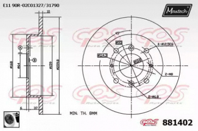 MAXTECH 8814020060 -  Тормозной диск