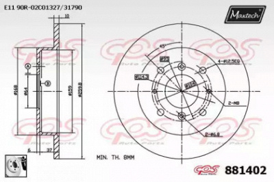 MAXTECH 8814020080 -  Тормозной диск