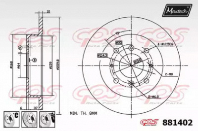 MAXTECH 8814026880 -  Тормозной диск