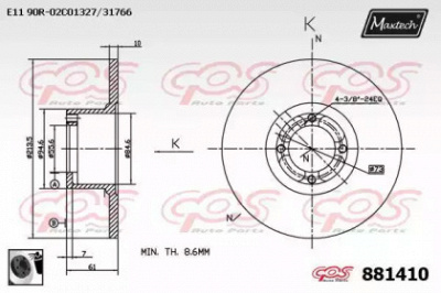 MAXTECH 8814100060 -  Тормозной диск