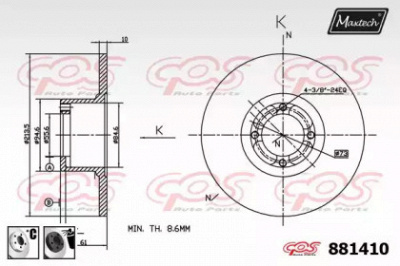 MAXTECH 8814106060 -  Тормозной диск