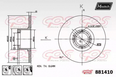 MAXTECH 8814106980 -  Тормозной диск
