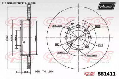 MAXTECH 8814110000 -  Тормозной диск