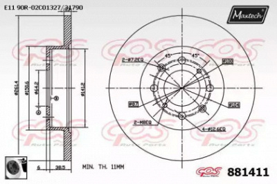 MAXTECH 8814110060 -  Тормозной диск