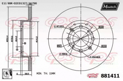 MAXTECH 8814110080 -  Тормозной диск