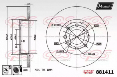 MAXTECH 8814116060 -  Тормозной диск
