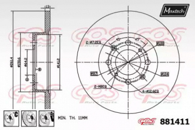 MAXTECH 8814116980 -  Тормозной диск