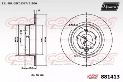 MAXTECH 8814130000 -  Тормозной диск