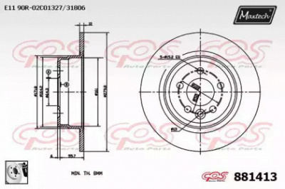 MAXTECH 8814130080 -  Тормозной диск
