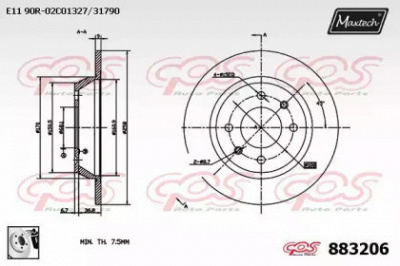 MAXTECH 8832060080 -  Тормозной диск
