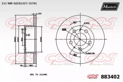 MAXTECH 8834020000 -  Тормозной диск