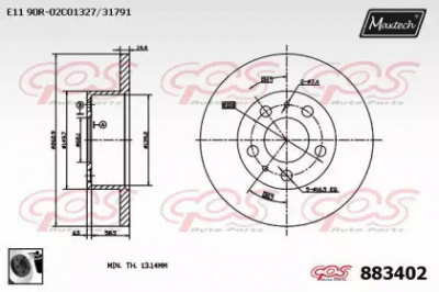 MAXTECH 8834020060 -  Тормозной диск