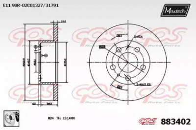 MAXTECH 8834020080 -  Тормозной диск