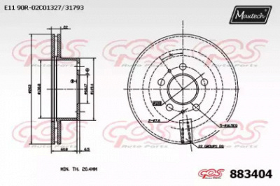 MAXTECH 8834040000 -  Тормозной диск
