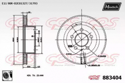 MAXTECH 8834040060 -  Тормозной диск