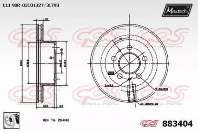 MAXTECH 8834040080 -  Тормозной диск