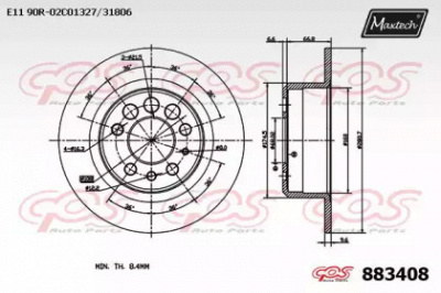 MAXTECH 8834080000 -  Тормозной диск