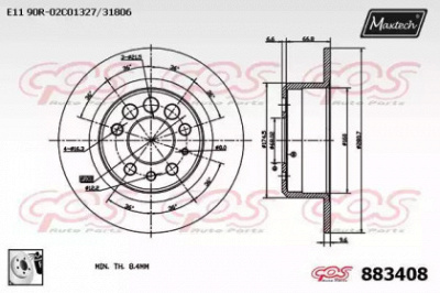 MAXTECH 8834080080 -  Тормозной диск
