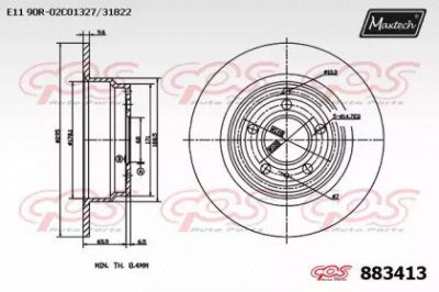 MAXTECH 8834130000 -  Тормозной диск