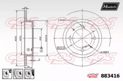 MAXTECH 8834166880 -  Тормозной диск
