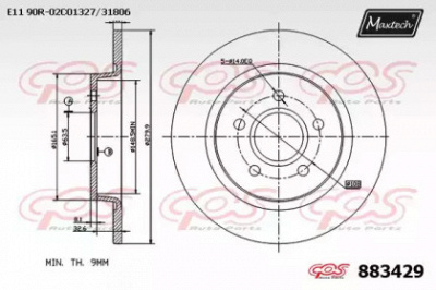MAXTECH 8834290000 -  Тормозной диск