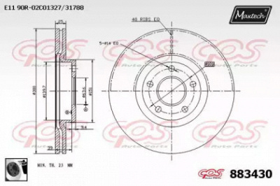 MAXTECH 8834300060 -  Тормозной диск