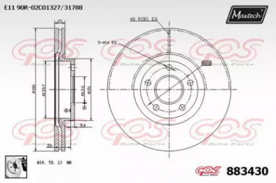 MAXTECH 8834300080 -  Тормозной диск