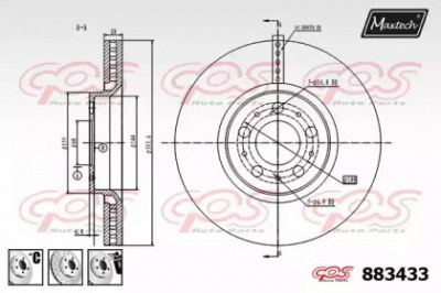 MAXTECH 8834336880 -  Тормозной диск