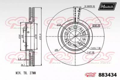 MAXTECH 8834340000 -  Тормозной диск