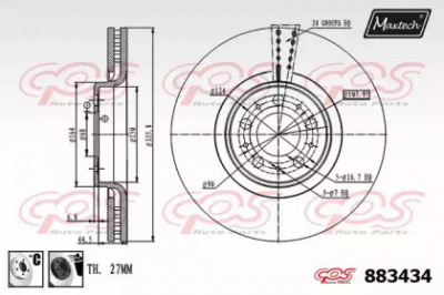 MAXTECH 8834346060 -  Тормозной диск