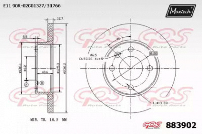 MAXTECH 8839020000 -  Тормозной диск