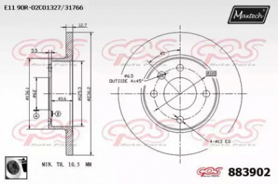 MAXTECH 8839020060 -  Тормозной диск