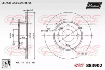 MAXTECH 8839020080 -  Тормозной диск