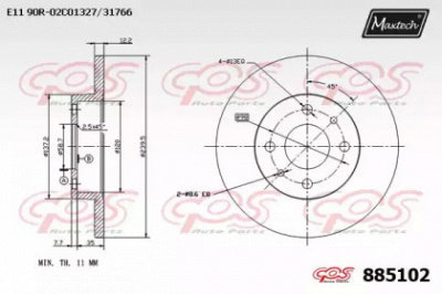 MAXTECH 8851020000 -  Тормозной диск