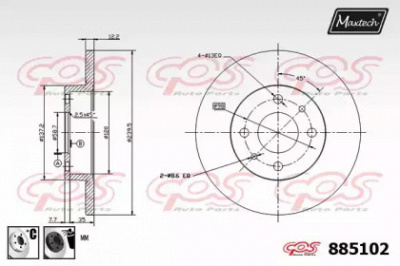MAXTECH 8851026060 -  Тормозной диск