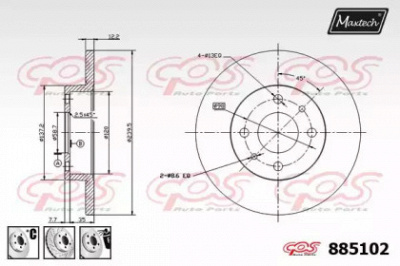 MAXTECH 8851026880 -  Тормозной диск