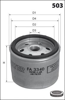 MECAFILTER fa3340 -  Воздушный фильтр, компрессор - подсос воздуха