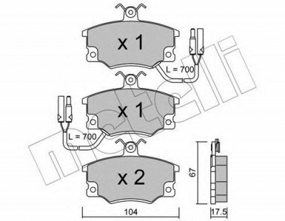 METELLI 2200302 -  Комплект тормозных колодок, дисковый тормоз