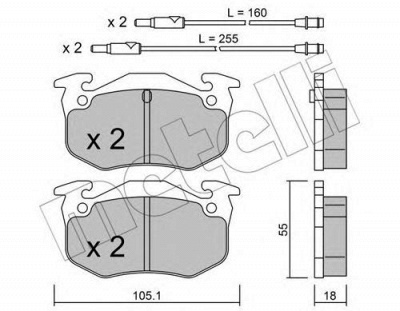 METELLI 2200360 -  Комплект тормозных колодок, дисковый тормоз