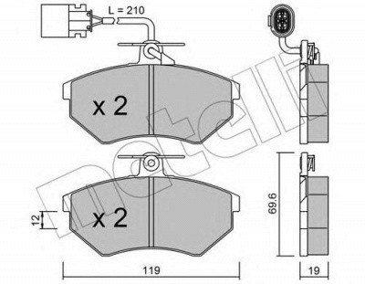METELLI 2200501 -  Комплект тормозных колодок, дисковый тормоз