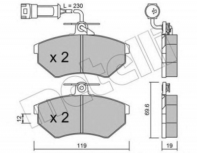 METELLI 2200503 -  Комплект тормозных колодок, дисковый тормоз