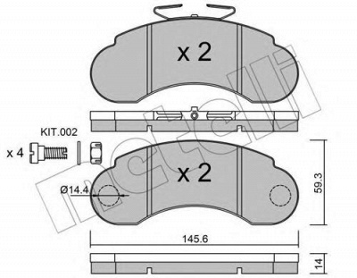 METELLI 2200551 -  Комплект тормозных колодок, дисковый тормоз