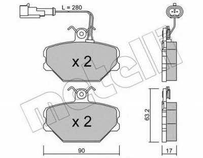METELLI 2200592 -  Комплект тормозных колодок, дисковый тормоз