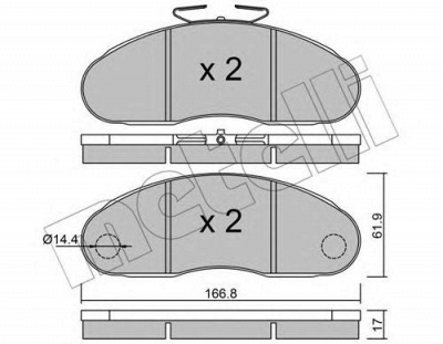 METELLI 2201112 -  Комплект тормозных колодок, дисковый тормоз