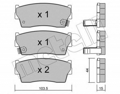 METELLI 2201160 -  Комплект тормозных колодок, дисковый тормоз