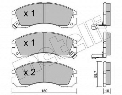 METELLI 2201340 -  Комплект тормозных колодок, дисковый тормоз