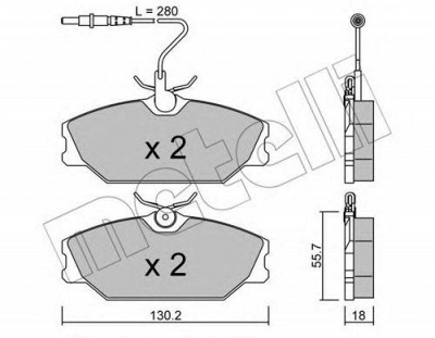 METELLI 2201420 -  Комплект тормозных колодок, дисковый тормоз